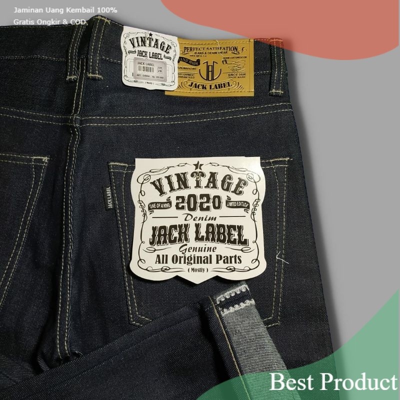 CELANA DENIM SELVEDG ORIGINAL JACK LABEL JEANS SALVADGE CELANA DENIM SELVEDG 14Oz/ bigsize BIgsize s