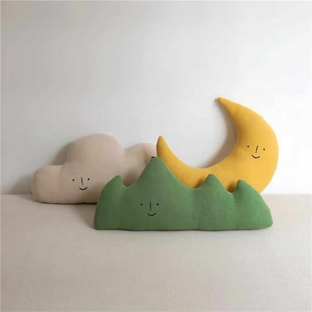 

INS Nordic Cushion Cute Cartoon Moon Cloud Mountain Shape Comfort Pillow Children's Room Decoration Home Baby Nursery Decor