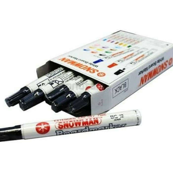

[New Arrival] SPIDOL SNOWMAN WHITEBOARD/PERMANEN (1 PAK ISI 12) - Hitam, PERMANEN