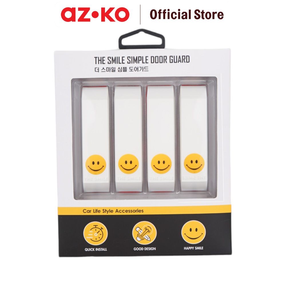 AZKO Carex Set Pelindung Pintu Mobil Smile Simple Aksesoris Eksterior Mobil Door Protector Sticker C