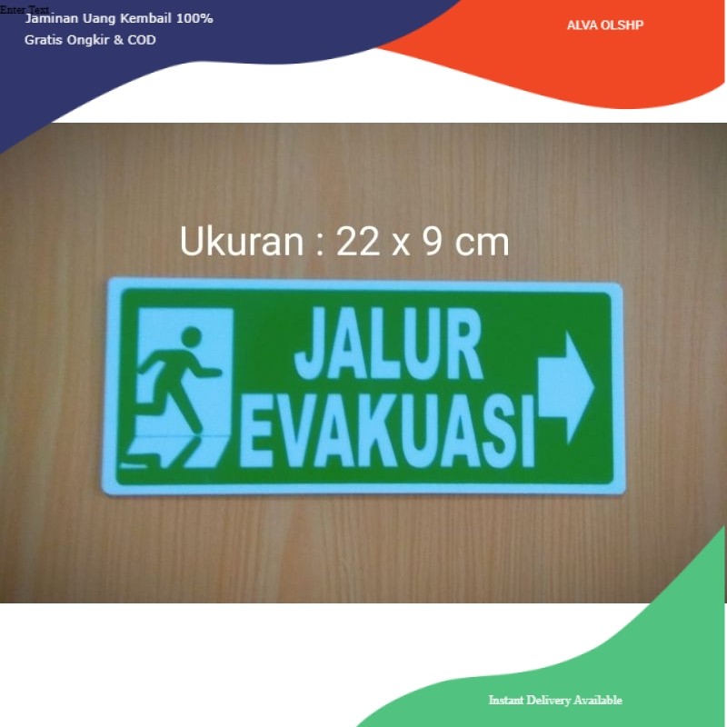 

stiker Sign label "JALUR EVAKUASI" Sign sticker jalur evakuasi