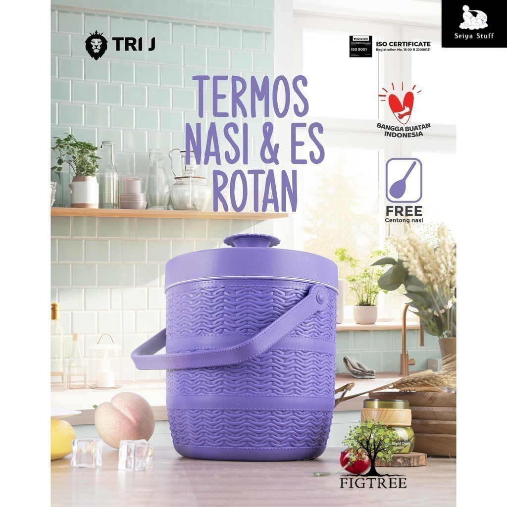 Termos Nasi / Es Batu 6.5 Liter Motif Rotan