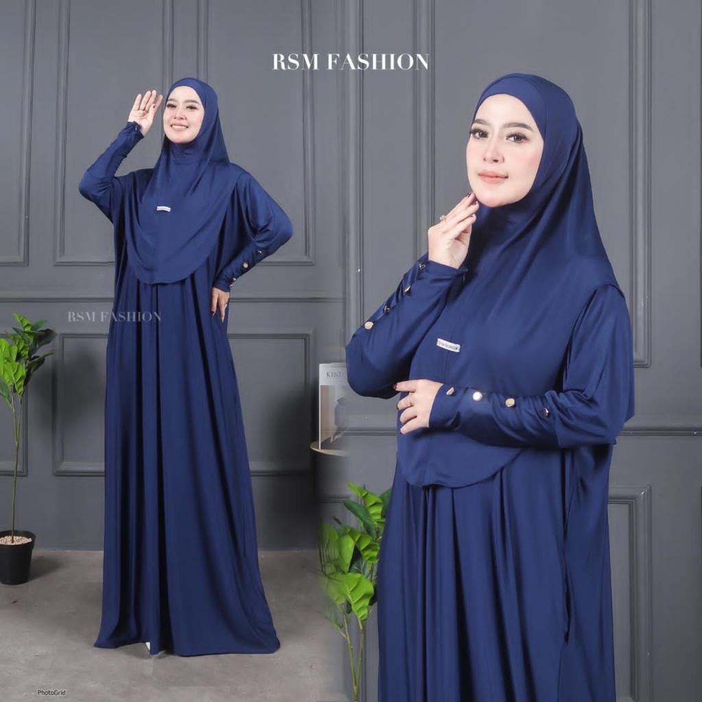 FR76NZ Mecca Abaya Set Kerudung Abaya Umroh Abaya Daily