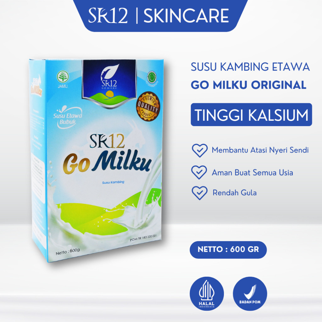 

Go Milku SR12 ORIGINAL 600gr Susu Kambing Etawa GOMILKU HALAL BPOM TINGGI KALSIUM Meningkatkan Kesehatan Tulang