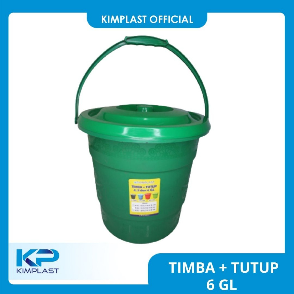 KIMPLAST Timba + Tutup 6 GL/ Ember/ Timba Sedang/ Timba Air/ Wadah Air