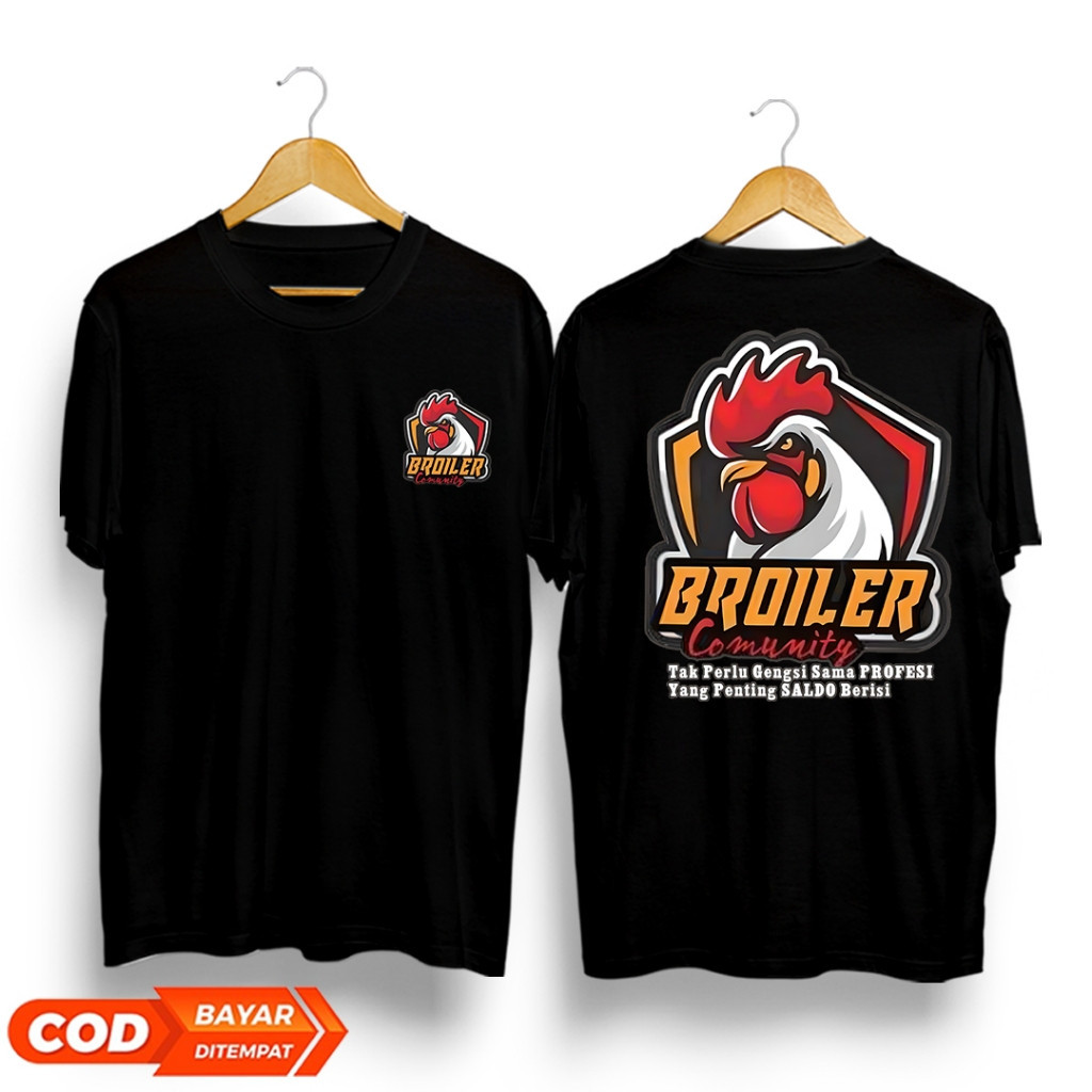 KAOS AYAM BROILER COMMUNITY // KAOS KOMUNITAS BROILER // KAOS PEDAGANG AYAM // BAJU MURAH PRIA DAN W