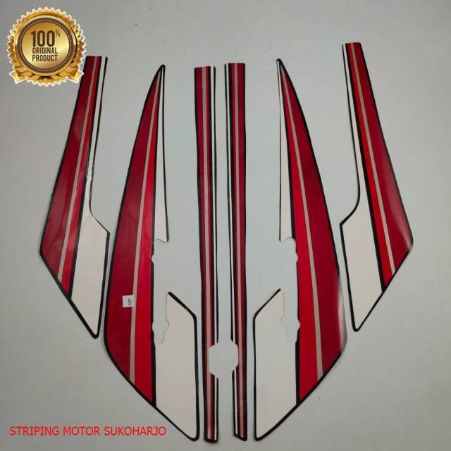 (ORI) striping honda gl pro 1985 hitam merah stiker list body standar kualitas original