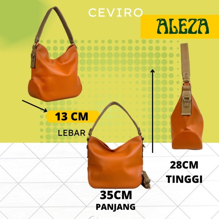 ✨LARIS✨ -Ceviro Aleza Tote Bag Tas Bahu Tas Kantor Wanita Camel - Hitam