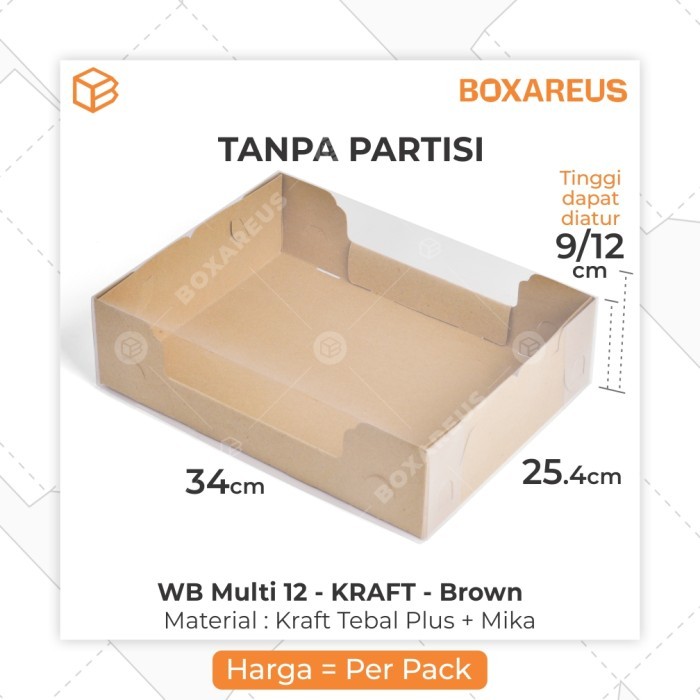 

Box Pudding Cup Cake 12 Dus Hamper Kue Sekat Mika Kotak | WB MULTI 12 - Kraft Only Box, MIKA POLOS