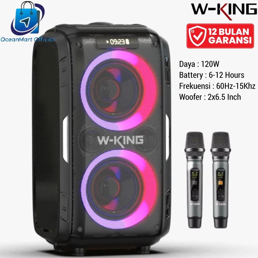 Speaker Bluetooth Karaoke WKING T9 Pro 2 MIC W King Portable Wireless Party Box Speker