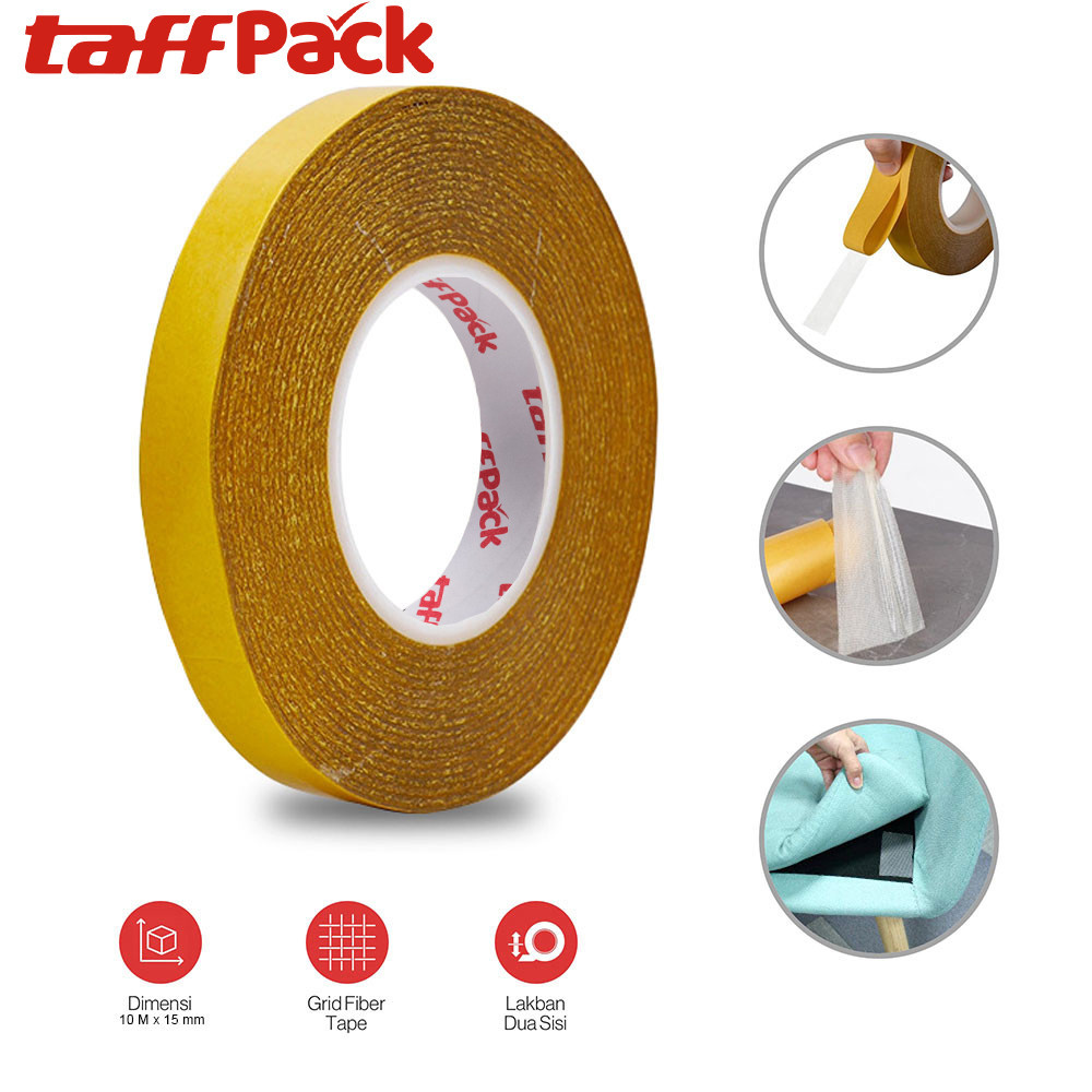 

TSR - TaffPACK Lakban Dua Sisi Super Strong Grid Fiber Double Sided Tape 10M 15mm - DA30