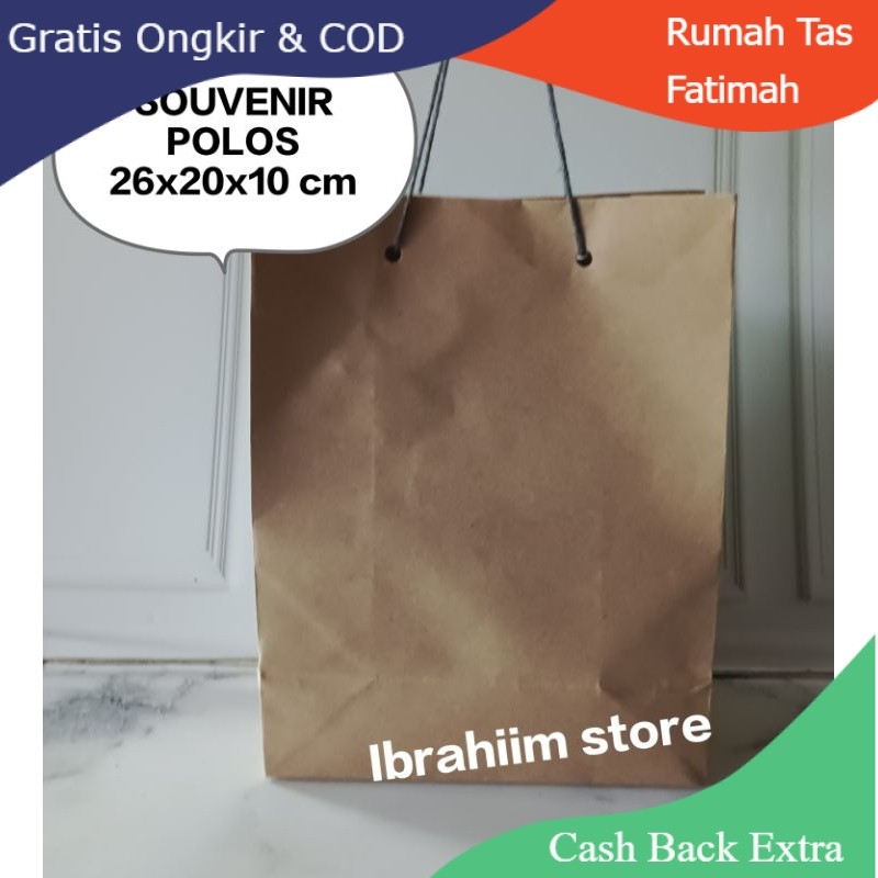 

Promo PAPERBAG POLOS COKLAT UK. 26x20X10 CM / TAS SOUVENIR POLOS COKLAT TANGGUNG / TAS SONGGONG KERTAS TAS SOUVENIR POLOS By Rumah Tas Fatimah