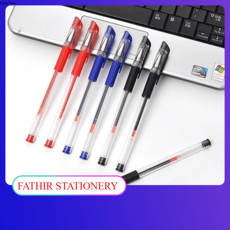 

Kty -Pena Gel 0.55mm Standard Pulpen tinta cair Alat Tulis Sekolah& Kantor - 12 Pcs