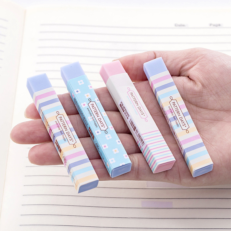 

Ellen Brook 1 PCS Cute Candy Color Striped Soft Erasers For Kids Rubber Kawaii Stationery School Office Supply Creative Eraser