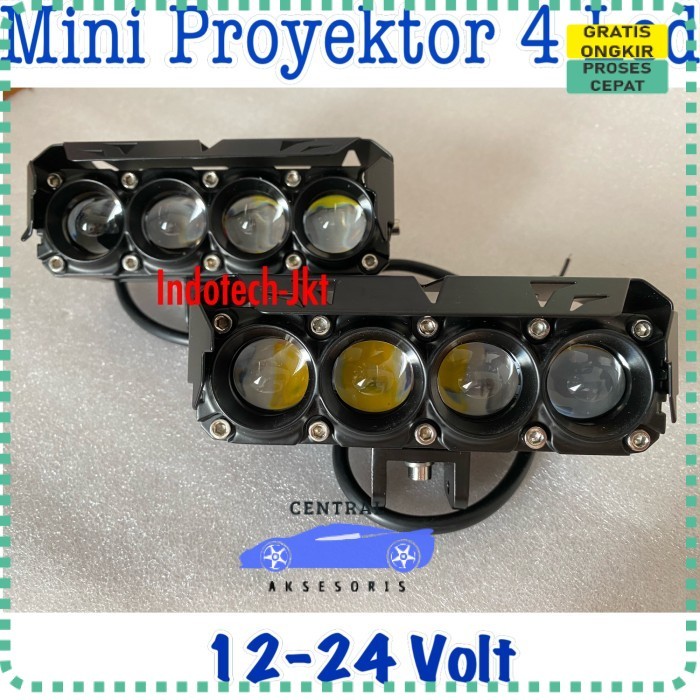 (IJT) Lampu Tembak Sorot Mini Proyektor Laser Gun SQL 4 Led 12-24 Volt