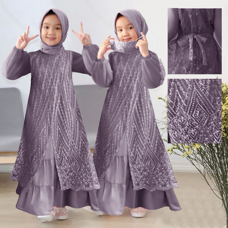 NDS29 KID OLIVIA (3-4THN 5-6THN 7-8THN 9-10THN 11-13THN 14-16THN) GAMIS ANAK MURAH MAXI OLIVIA DRESS