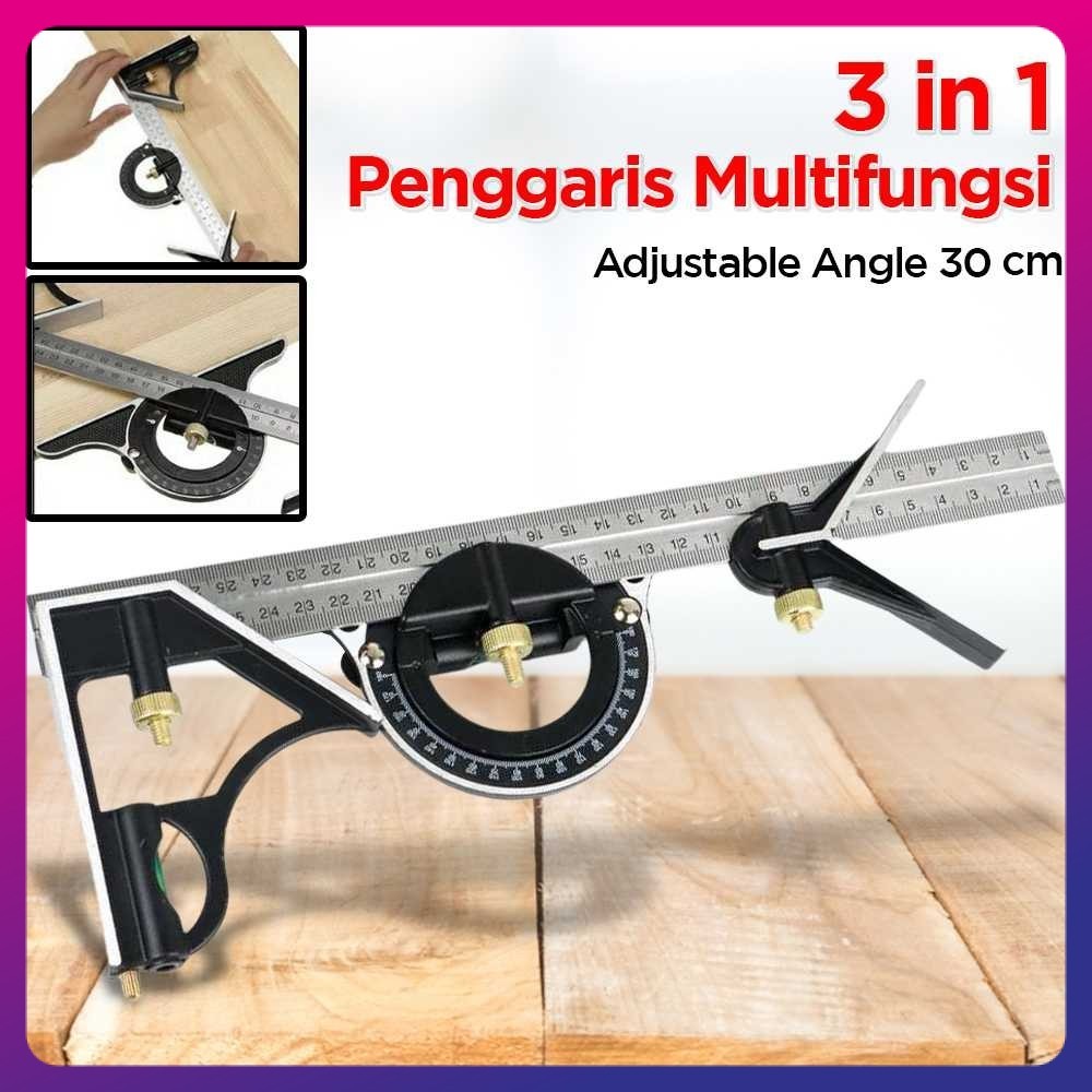 

SILVERLINE Penggaris Multifungsi Adjustable Angle Ruler Set 30cm - 991857