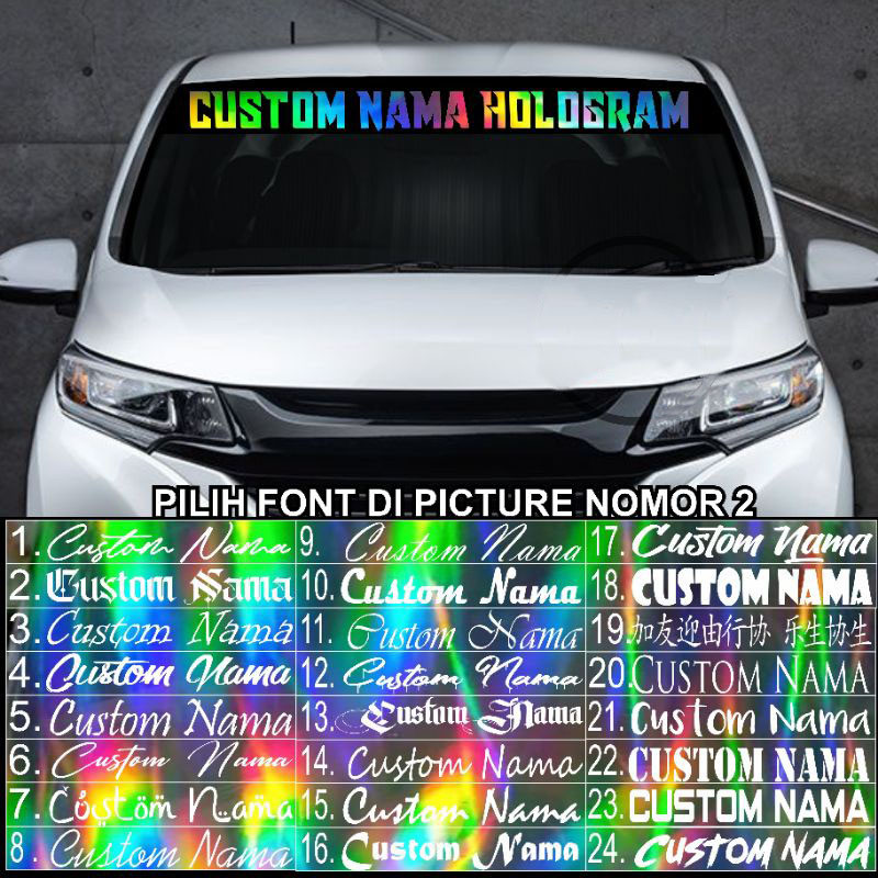 Stiker Custom kaca mobil Sticker Mobil Stiker mobil Custom Hologram FREE CUSTOM DESAIN