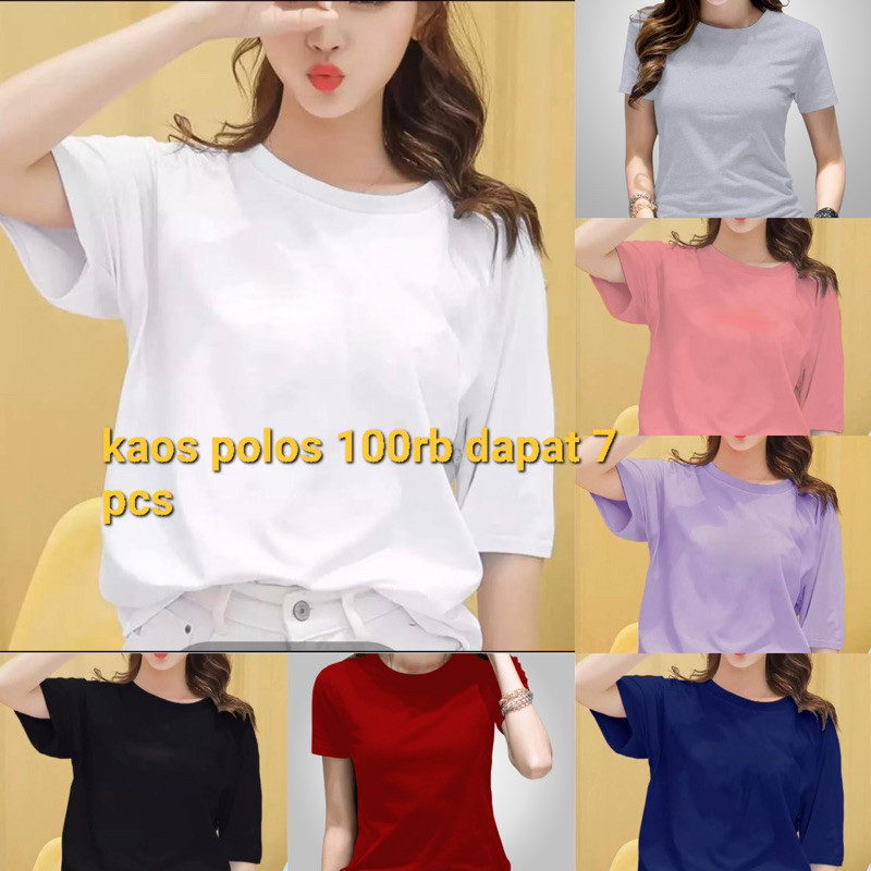CDJ76 Kaos polos wanita 100rb dapat 7/atasan wanita