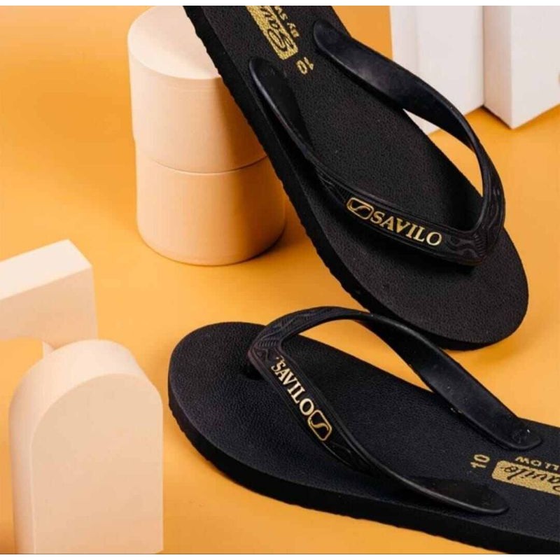 Sandal jepit savilo by swallow warna hitam emas ( Black Gold) murah