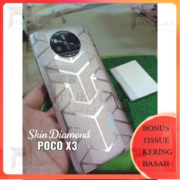 [ FORTUNA ] POCO X3 /X3 PRO, SKIN Garskin motif DIAMOND /Anti Jamur