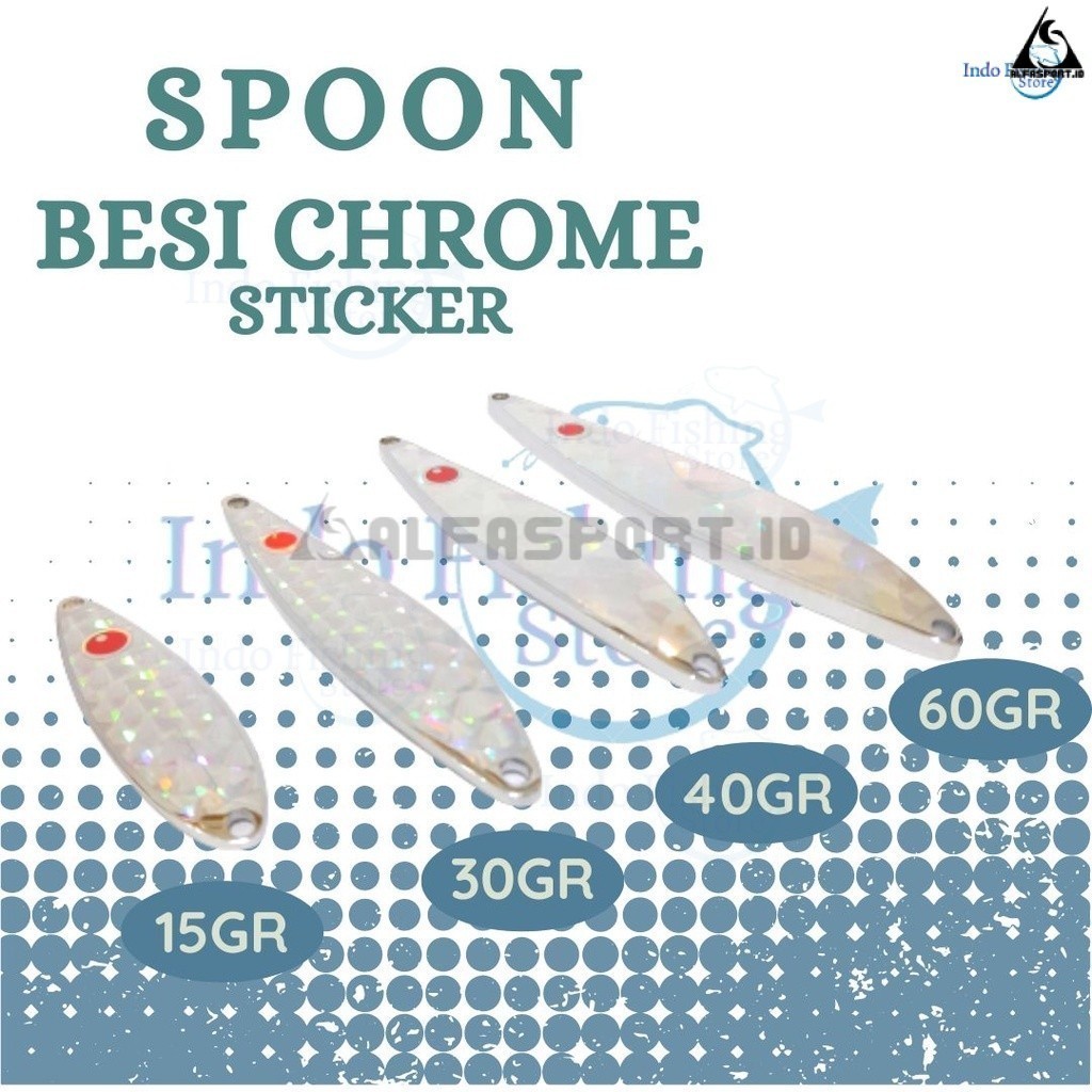 AlfaSport.id Fishing Lure Spoon Besi Chrome Sticker Umpan Mancing Jigging Murah by Mberot Mberot Ala