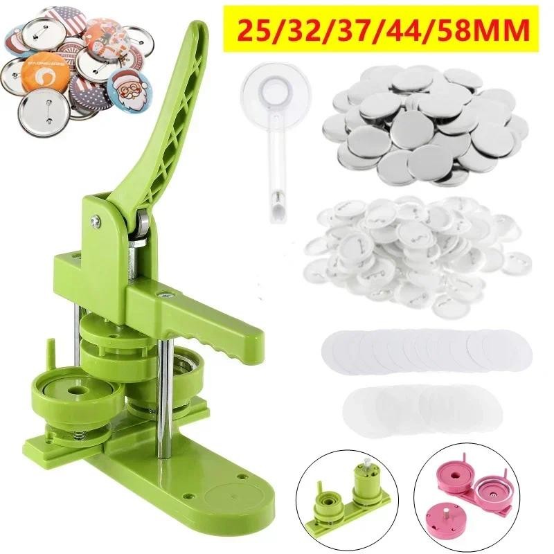 

Badge Pin Button Maker Machine DIY 25/32/37/44MM Badges Set with Button Parts+Circle Cutter, Badge Press Maker Machine