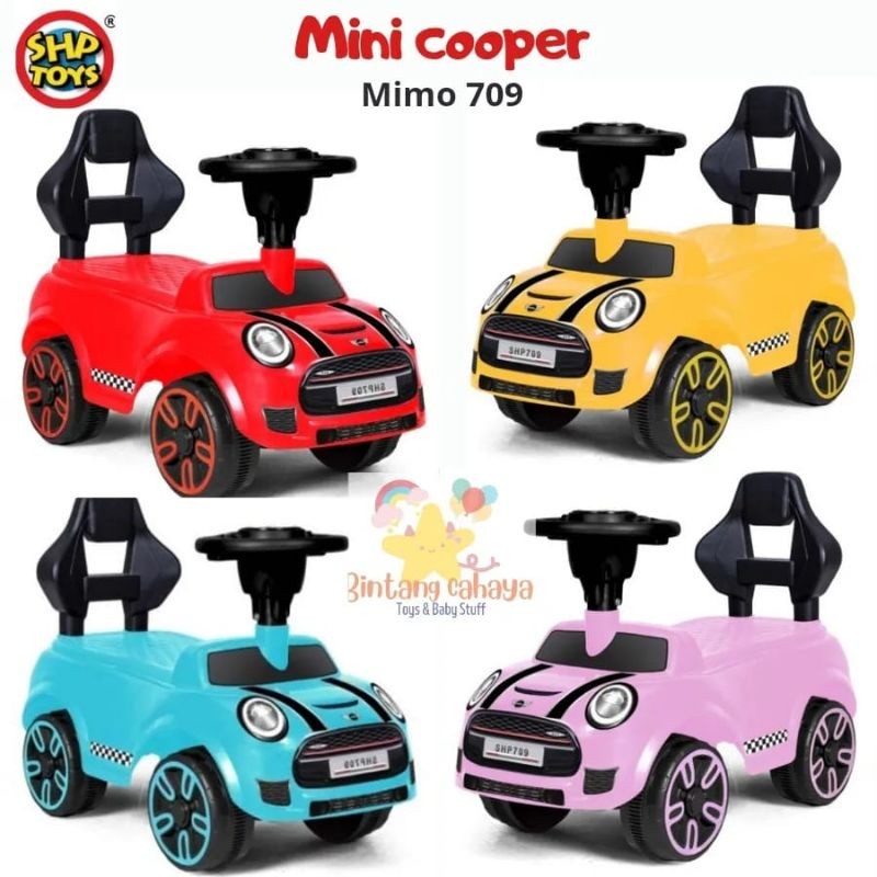 EE76YT Mainan mobil dorong anak SHP Mimo 709 K618 Vibe mini cooper ride on tunggang dorongan mobilan
