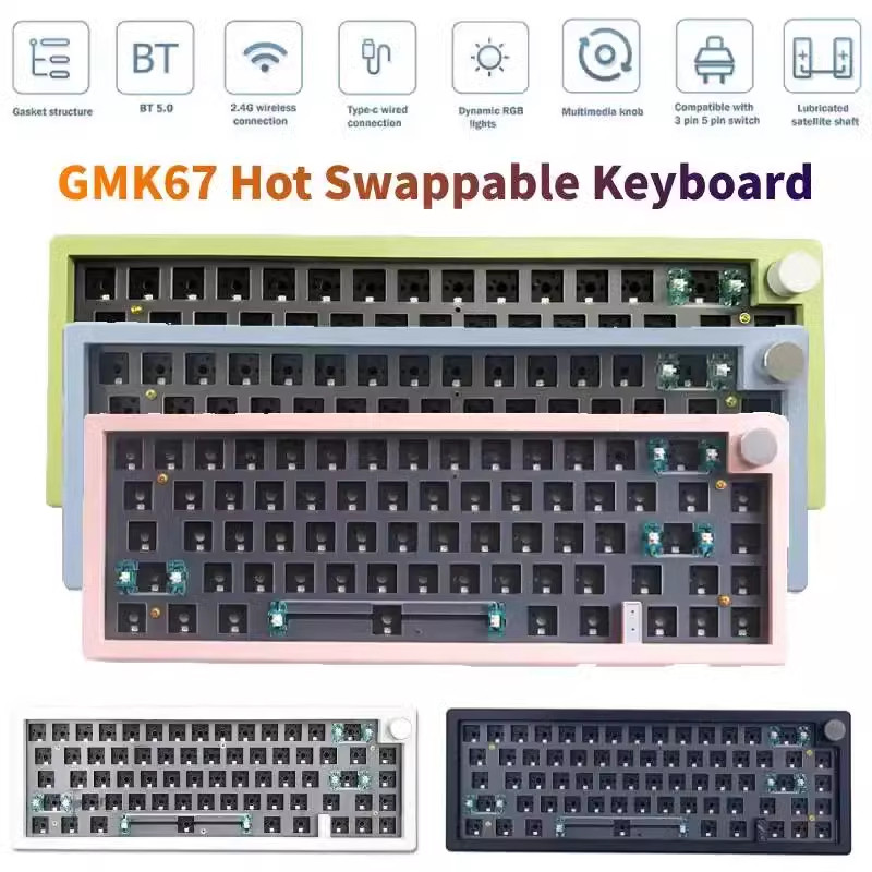 ZUOYA GMK67 Customized Hot Swappable Programmable Mechanical Keyboard Kit with Knob Gasket Mount Pro
