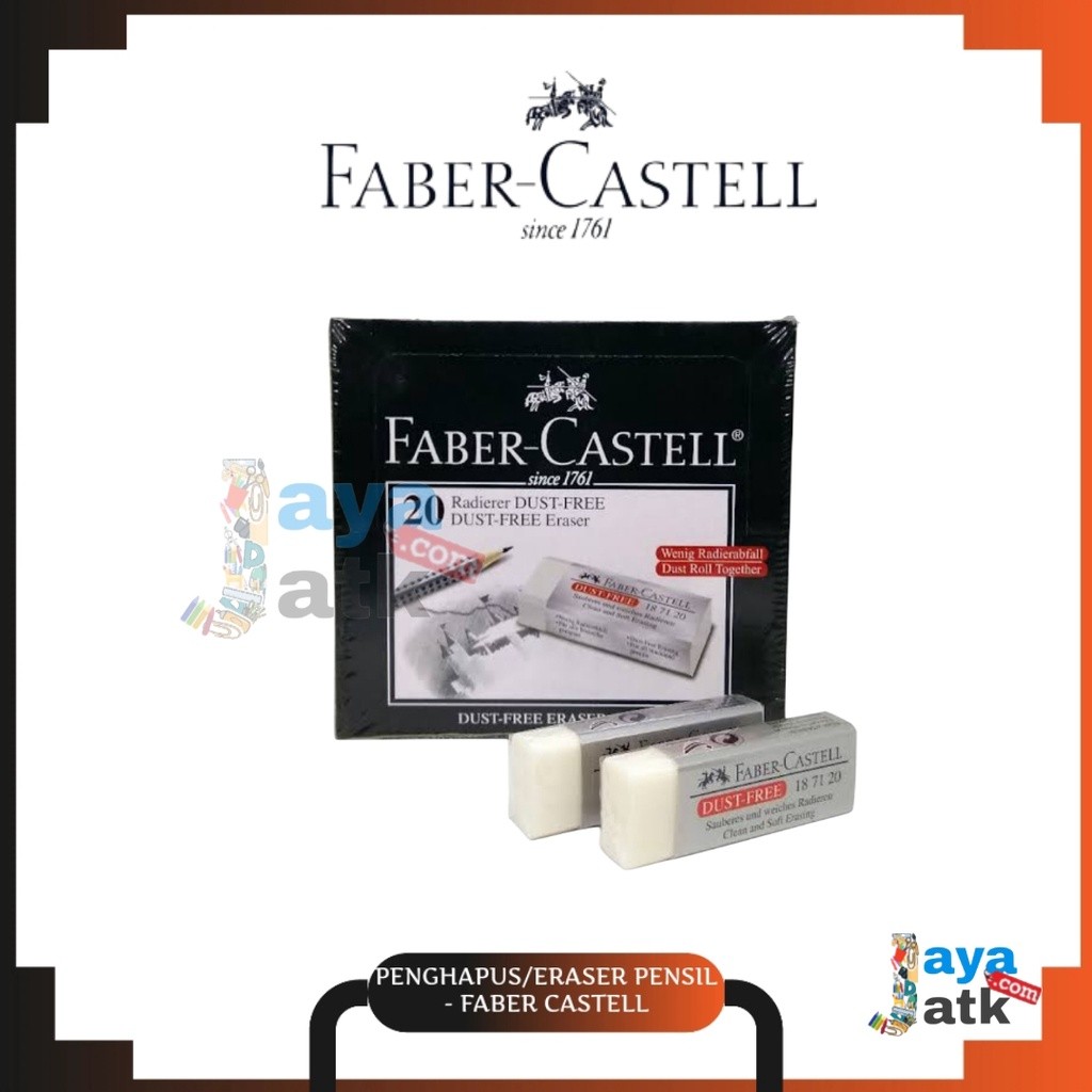 

(12 PCS) Penghapus Karet / Eraser Pensil - Faber Castell Dust Free