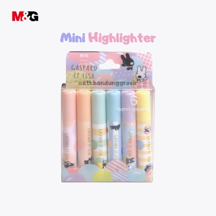 

Highlighter Textliner Mini M&G Gaspard Et Lisa 6 Warna Pastel - M&G Gaspard