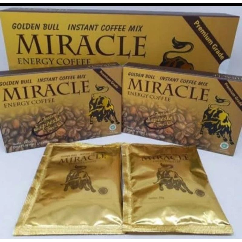 

KOPI MIRACLE GOLDEN BULL COFFEE MIX INSTAN 1 BOX ISI 12 SACHET ED.2027