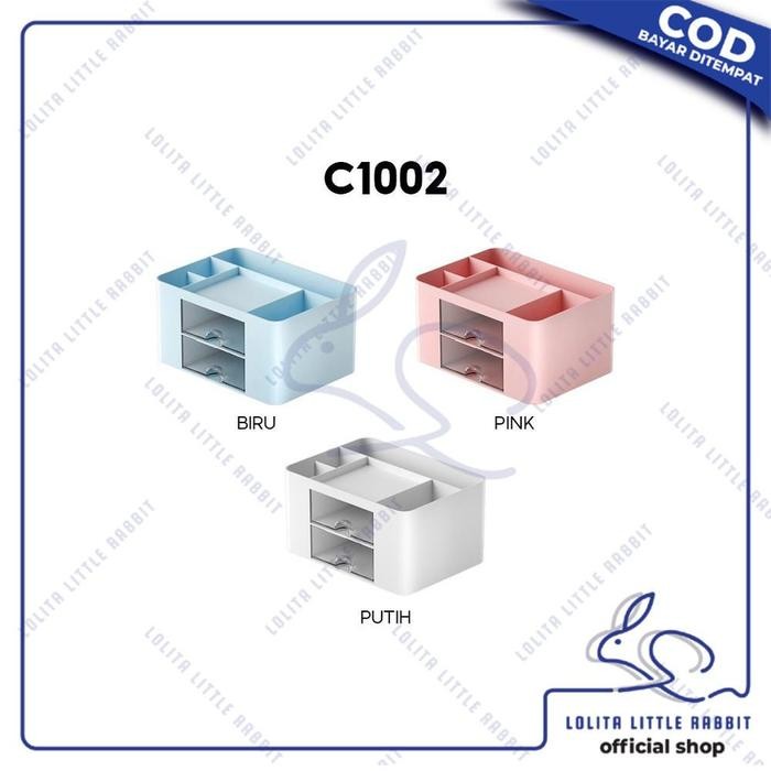 

READY Desk Organizer Rak Laci Plastik Tempat Serbaguna / Tempat Penyimpanan Alat Tulis Kantor Rak Kotak Makeup Kosmetik Multifungsi C1002 - C1002, BIRU