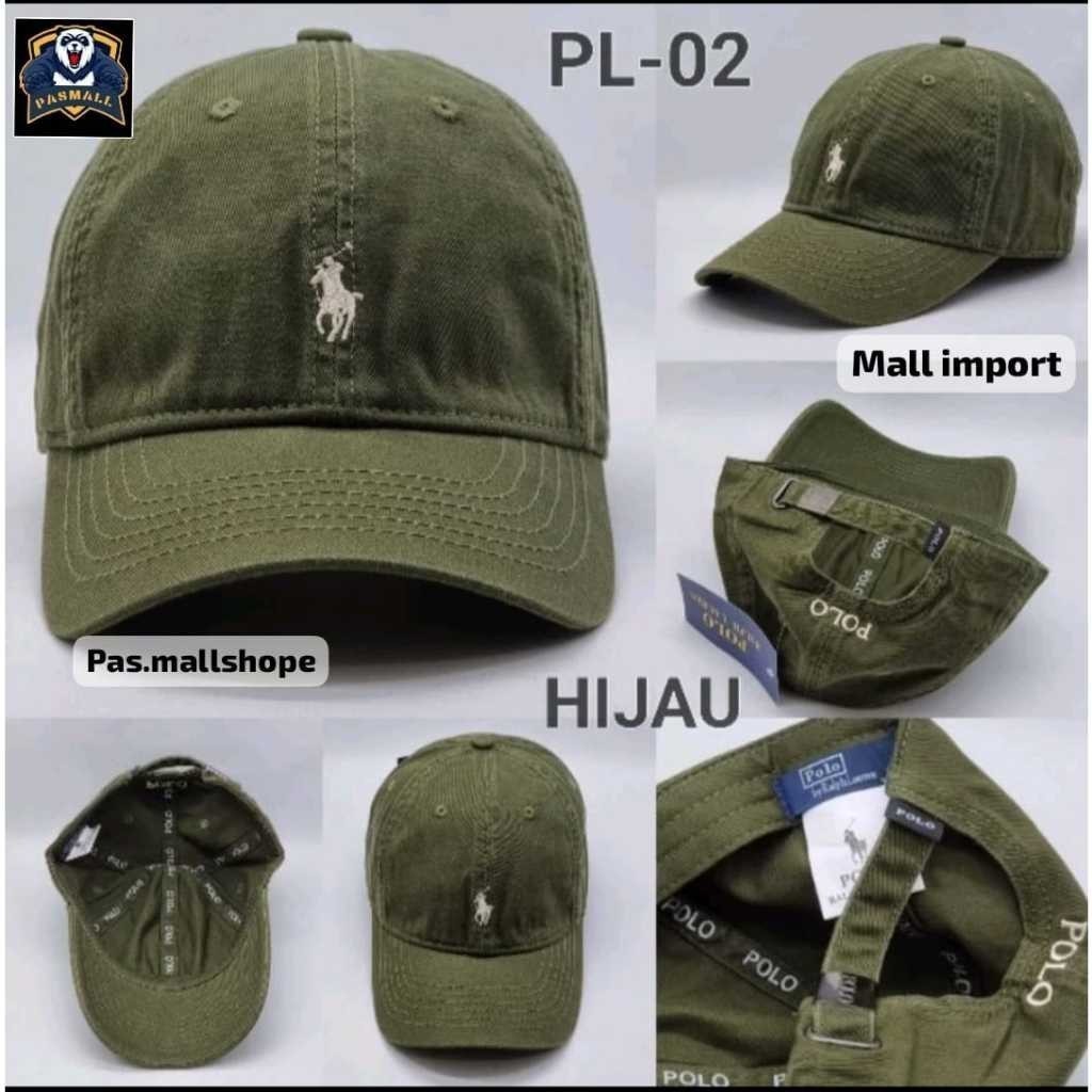 Topi Pria Baseball Polo Import Original Logo Bordir Distro Premium Keren Hat Anak Laki Laki Korea