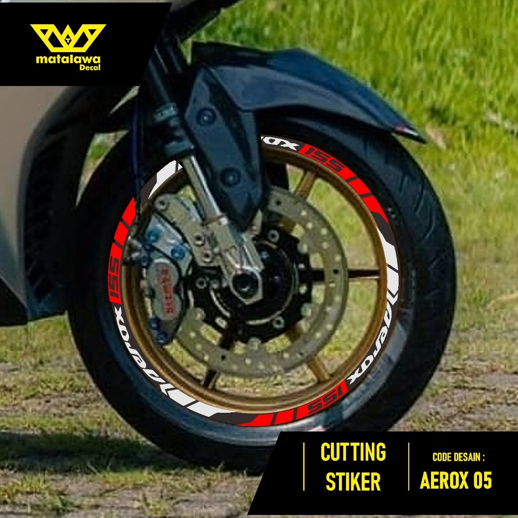 CUTTING STICKER VELG AEROX 155 - STIKER LIS LIST VARIASI BAN VELG YAMAHA AEROX 05
