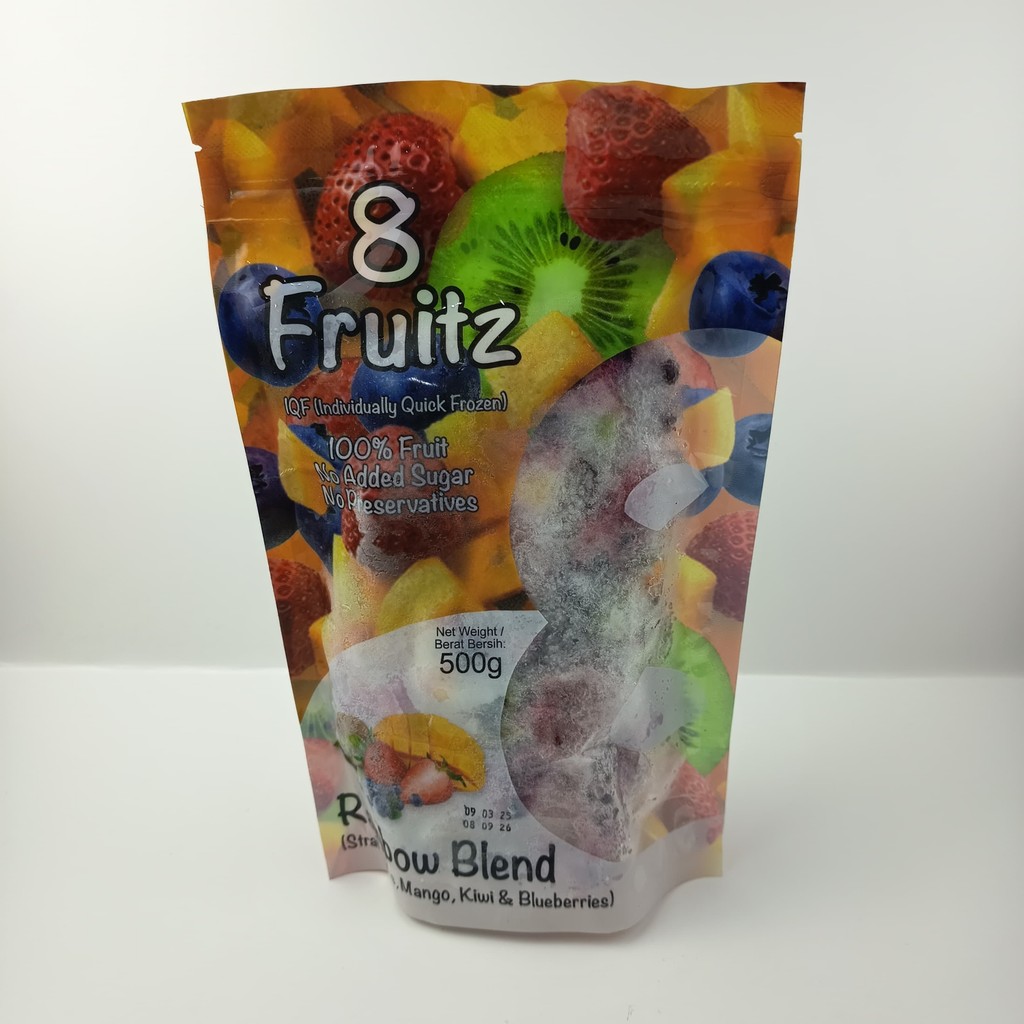 

8 Fruitz Rainbow Blend 500Gr Strawberries Mango Kiwi Blueberries Buah Beku Buah Frozen