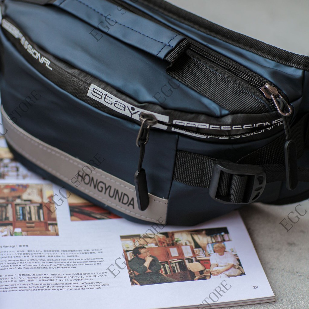 JAMIN MURAH Tas Slempang Waist Bag Ori Pria Laki Cowo Cowok Impor Anti Air Mirip Jinpaidi Hongyunda 