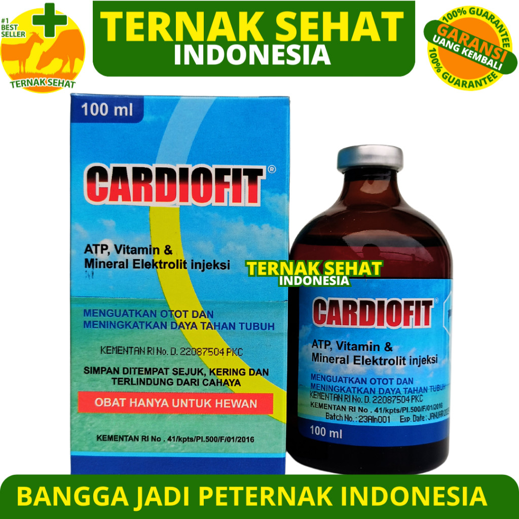 CARDIOFIT 100 ml - Obat Sapi Ambruk Vitamin Mineral Penguat Otot Hewan Sapi Kambing Domba Kerbau