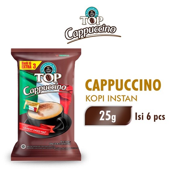 

Top Coffee Kopi Instan Cappucino Pack 25 gr Isi 6 + 3 Pcs