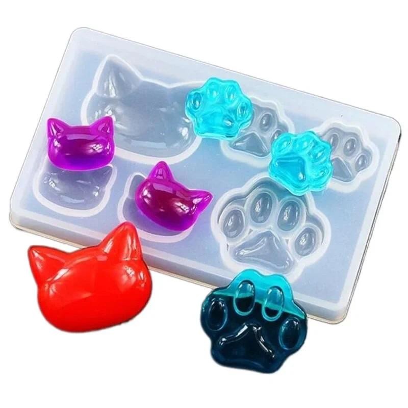 

DIY Silicone Mold Small Cat Claw Crystal Epoxy Resin Cat Face Cat Claw Soap Keychain Jewelry Pendant Mold