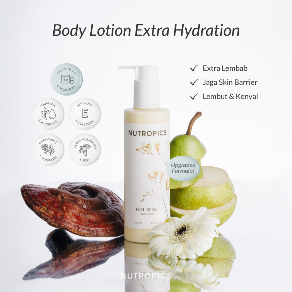 NEW FORMULA Nutropics Feel Relief Body Lotion 250ml |Melembabkan | Moisturizing | Nourishing | Revit