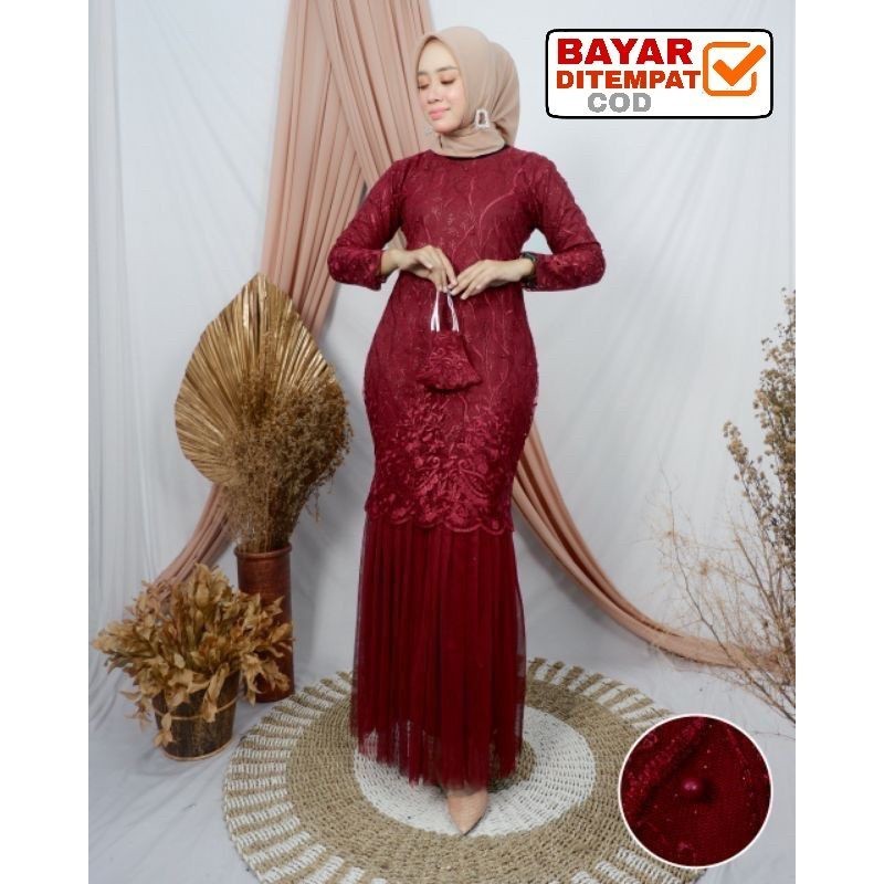 Gamis Duyung Tutu Bukat Tile Mutiara / Kebaya Modern Duyung Vera Wisuda Tunangan Lamaran Couple Mura
