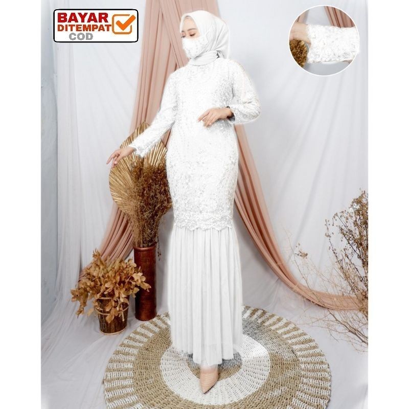 Gamis Duyung Tutu Bukat Tile Mutiara / Kebaya Modern Duyung Vera Wisuda Tunangan Lamaran Couple Mura