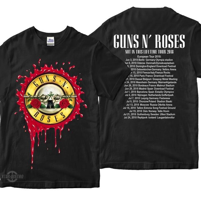 (TOP) Kaos GUNS N ROSES TOUR 2018 kaos band guns roses gnr november rain - M