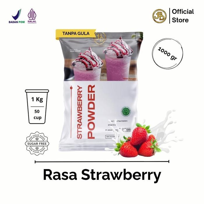 

[Best Seller] Bubuk minuman Premium Rasa Strawberry 1Kg || Jakarta Bubble Drink Powder || Serbuk Ice Stroberi Susu - Fruit
