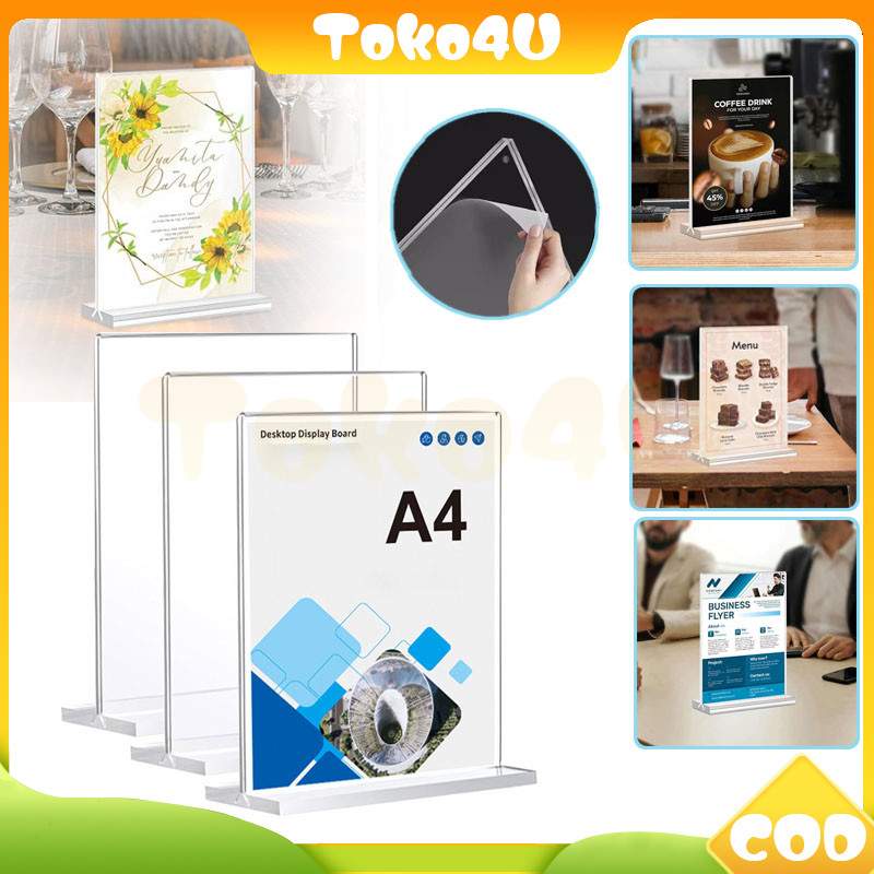 

tempat brosur akrilik a4-a5-a6/ tent holder akrilik/tent card holder barcode /
