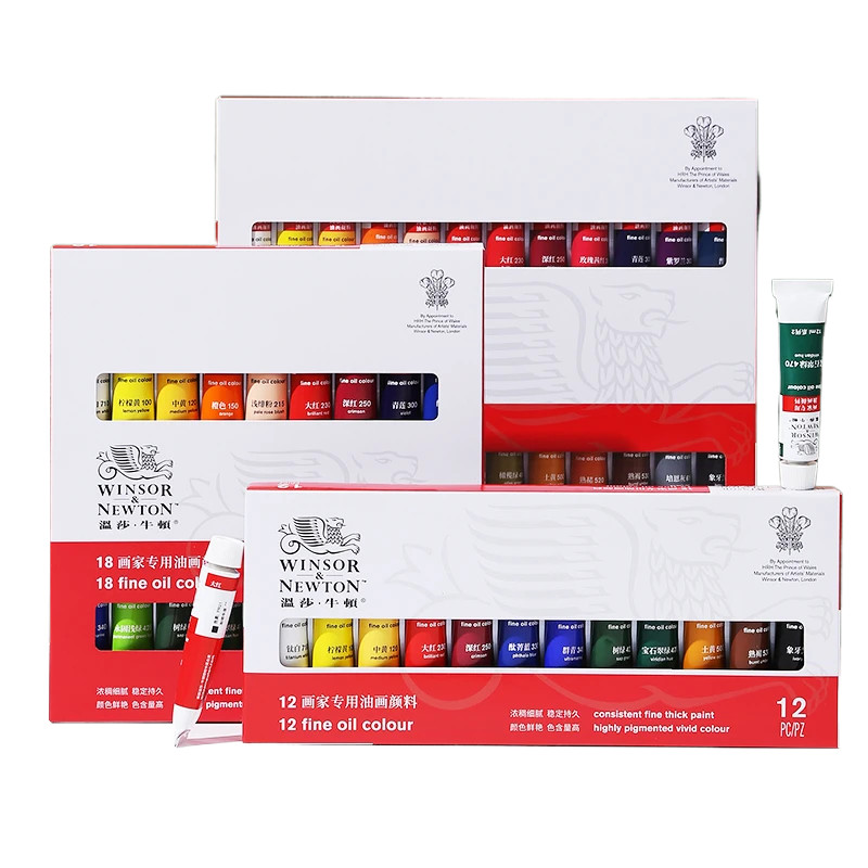

Winsor Newton Artist Oil Paint Set 12/18/24 Colors Oil Paint Pigments 12ml Lightfast Heavy Body Oil Painting Canvas Graffiti DIY