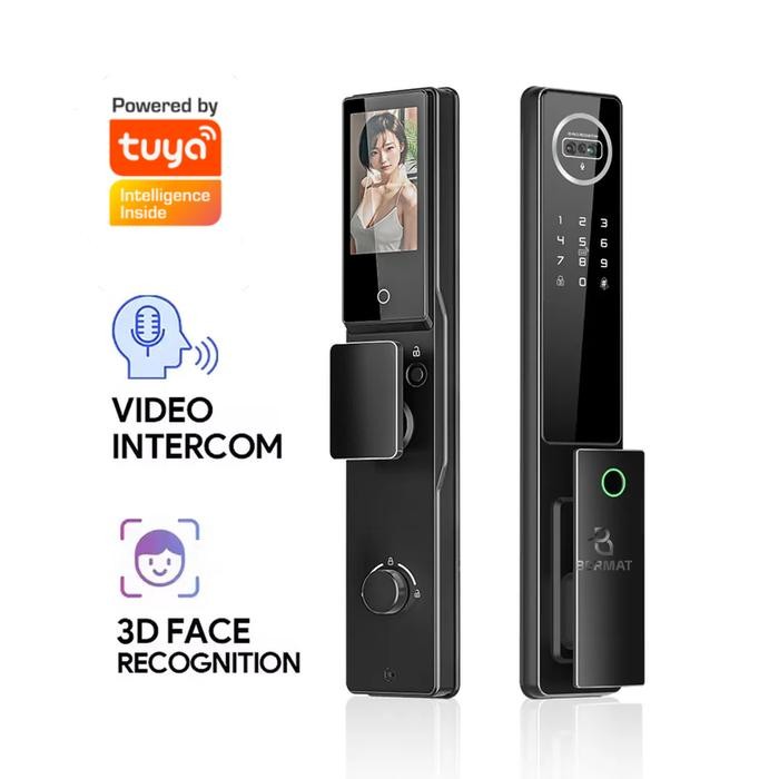 

Smart Door Lock Video Intercome Dua Arah Automatic Lock Otomatis Kamera Night Vision Doorbell Face Recognition Fingerprint Password Card Wifi Tuya Application Tutup Kunci Jarak Jauh
