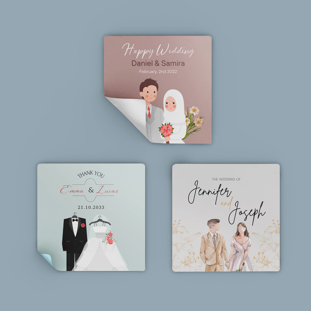 

[ISI 125pcs] Aneka Sticker Souvenir Stiker Wedding Pernikahan WK1