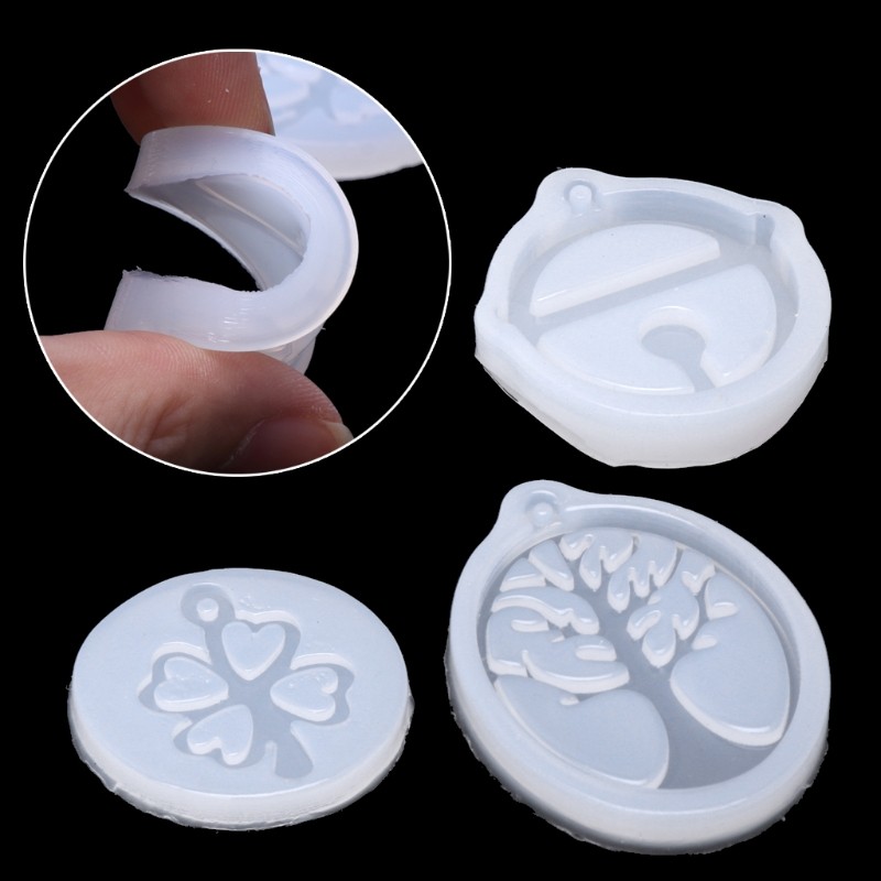 

UV Resin Jewelry Liquid Silicone Mold Clover Bell Tree Frame DIY Jewelry Pendant Crystal Scale Jewelry Resin Mold Jewelry Making